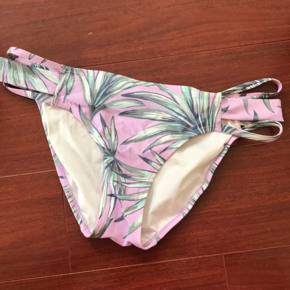 PINK palm leaf bikini bottoms